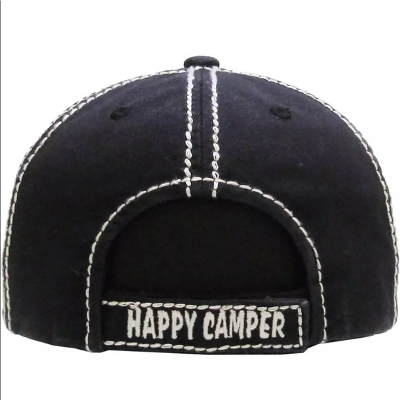 Embroidery vintage style baseball Cap Happy Camper - Picture 2 of 4